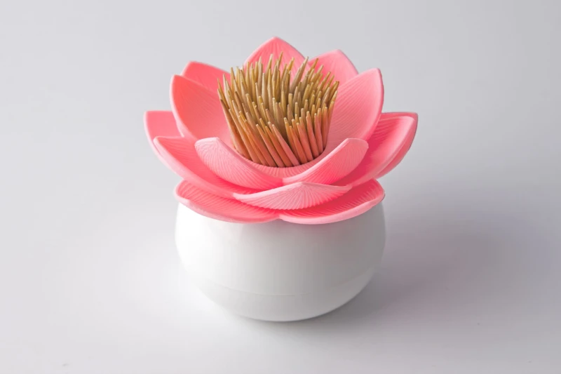 Pojemnik na wykałaczki Lotus różowy 10156-WH-PK