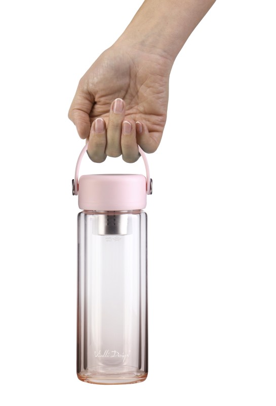 Butelka z podwójną ścianką i zaparzaczem Fuori 350 ml różowa 30206