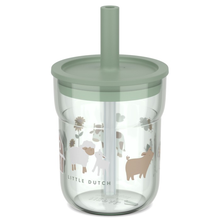 Szklanka dziecięca ze słomką Mio 250ml Little Farm 108023065399