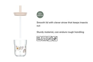 Szklanka dziecięca ze słomką Mio 250ml Little Farm 108023065399