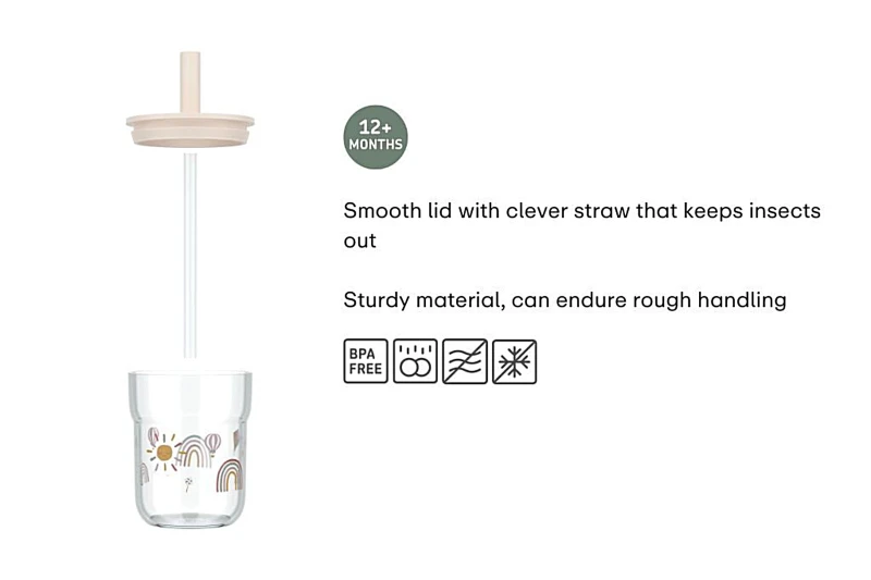 Szklanka dziecięca ze słomką Mio 250ml Little Farm 108023065399