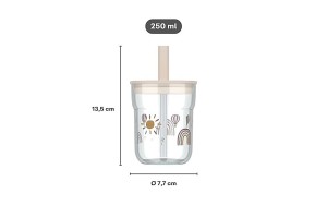 Szklanka dziecięca ze słomką Mio 250ml Little Farm 108023065399
