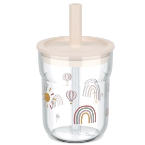 Szklanka dziecięca ze słomką Mio 250ml Sunshine &amp; Rainbow 108023065245