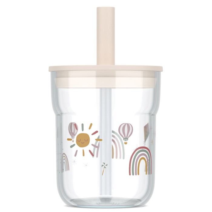 Szklanka dziecięca ze słomką Mio 250ml Sunshine &amp; Rainbow 108023065245