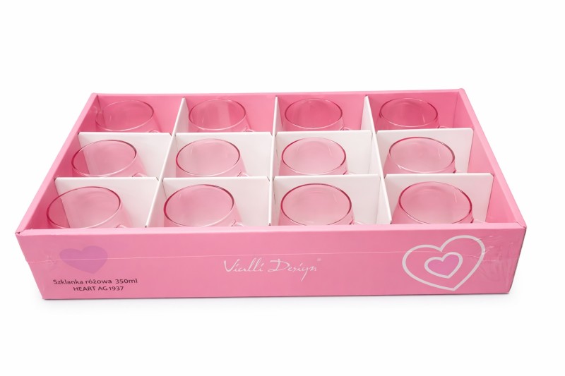 Szklanka różowa 350ml Heart AG 1937