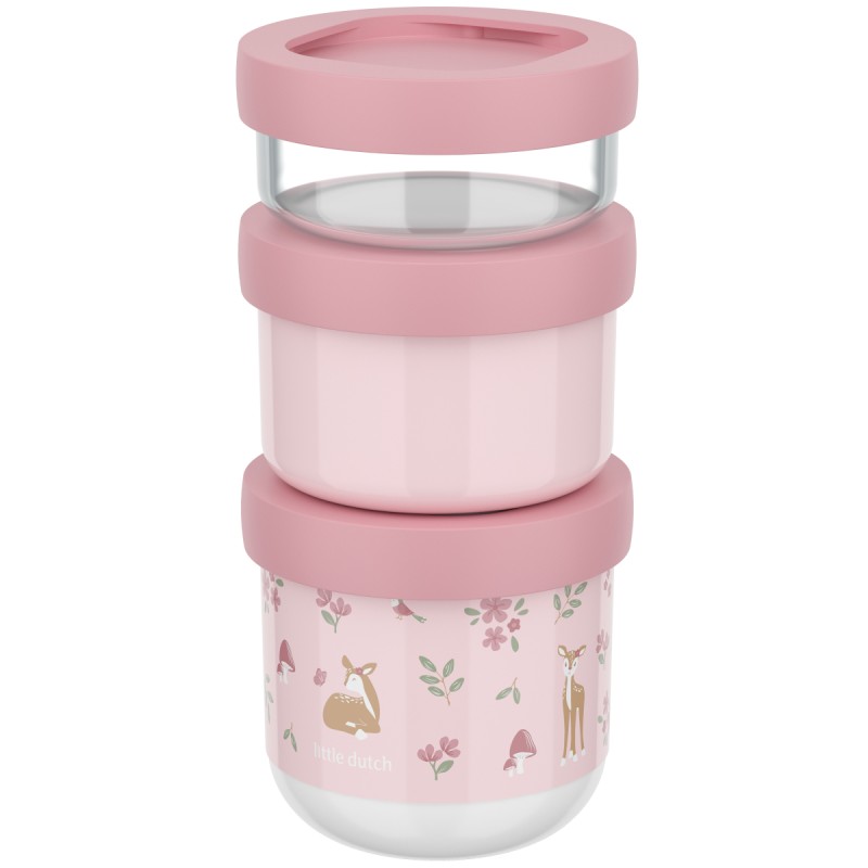 Pojemnik na przekąski piętrowalny Mio 3-częściowy Fairy &amp; Garden 108034065406
