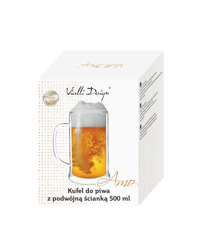 Kufel do piwa z podwójną ścianką 500ml AMO 1228
