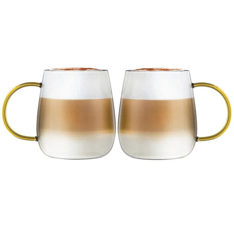 Komplet 2 szklanek z żółtym uchem 400 ml Bolla 1173