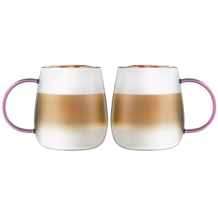 Komplet 2 szklanek z różowym uchem 400 ml Bolla 1166