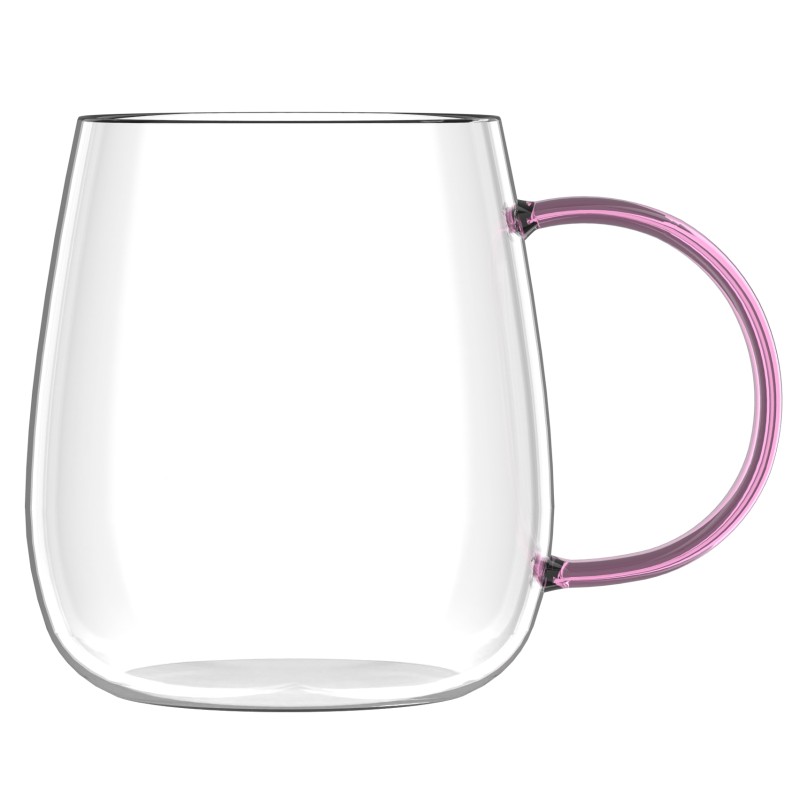 Komplet 2 szklanek z różowym uchem 400 ml Bolla 1166