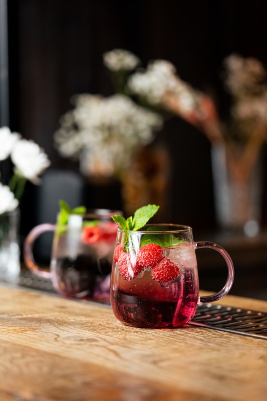 Komplet 2 szklanek z różowym uchem 400 ml Bolla 1166