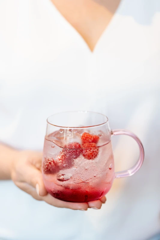 Komplet 2 szklanek z różowym uchem 400 ml Bolla 1166