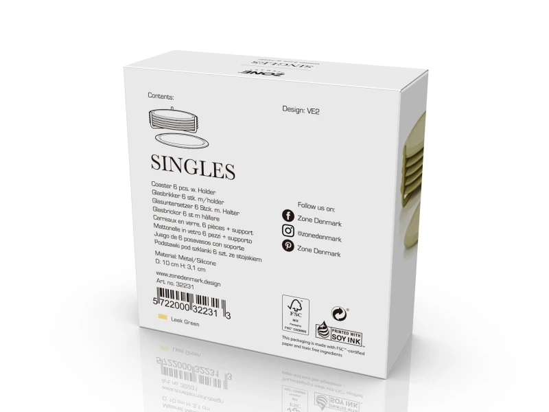 Podstawki pod szklanki Singles Leek Green 32231