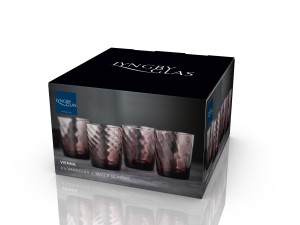 Szklanki do wody 4 szt. Vienna 300 ml różowe 30189