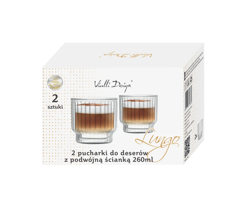 2 pucharki do deserów z podwójną ścianką 260 ml Lungo 27862