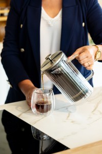 Zaparzacz do kawy i herbaty z podwójną ścianką 1000 ml Tulip srebrny mat 0657