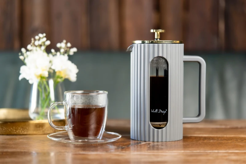 Zaparzacz do kawy i herbaty 1000 ml Livio szary 1067