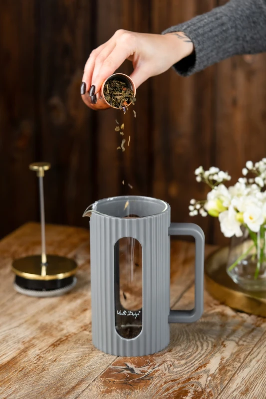 Zaparzacz do kawy i herbaty 1000 ml Livio szary 1067