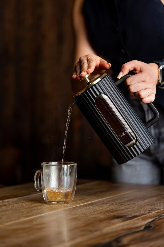 Zaparzacz do kawy i herbaty 1000ml czarno/złoty Livio 1715