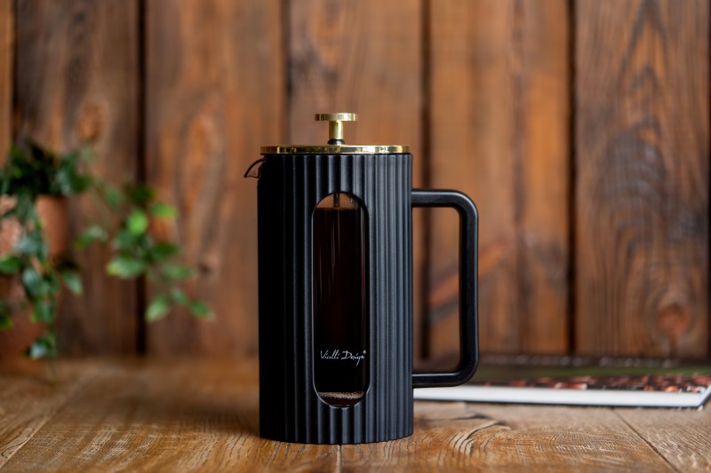 Zaparzacz do kawy i herbaty 1000ml czarno/złoty Livio 1715