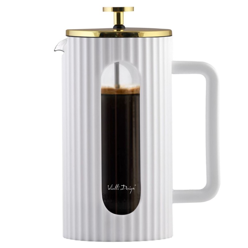 Zaparzacz do kawy i herbaty 1000ml biało/złoty Livio 1708