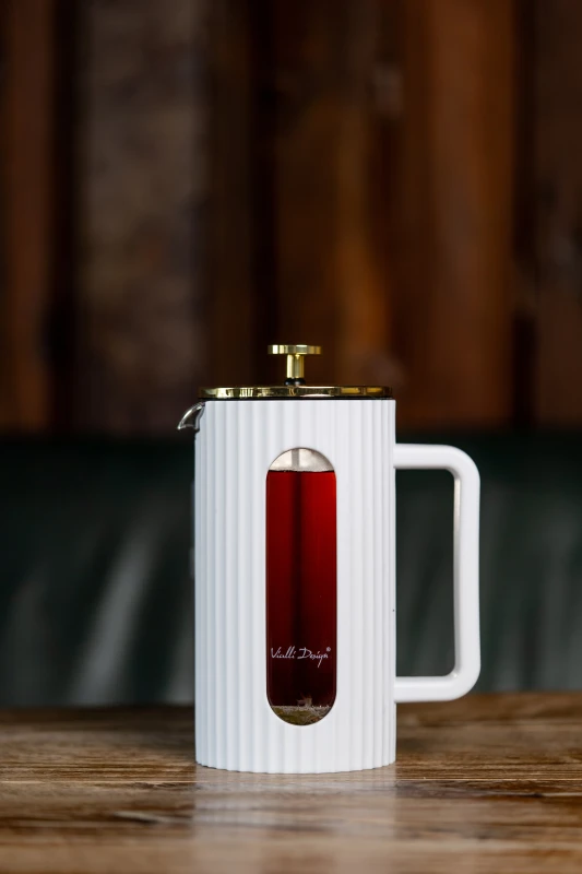 Zaparzacz do kawy i herbaty 1000ml biało/złoty Livio 1708