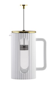 Zaparzacz do kawy i herbaty 1000ml biało/złoty Livio 1708