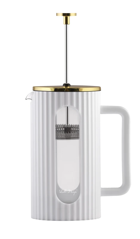 Zaparzacz do kawy i herbaty 1000ml biało/złoty Livio 1708