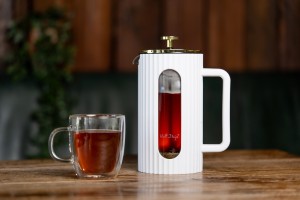 Zaparzacz do kawy i herbaty 1000ml biało/złoty Livio 1708