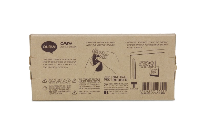 Otwieracz do piwa z magnesem open czerwony 10239-RD