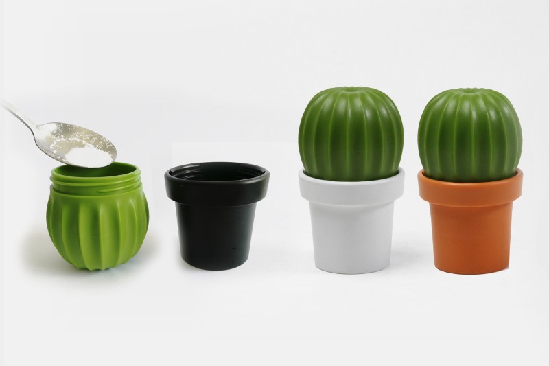 Młynek do soli lub pieprzu Tasty Cactus czarno-zielony 10252-BK-GN