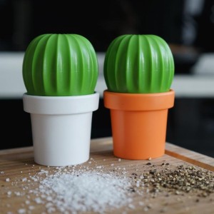 Młynek do soli i pieprzu Tasty Cactus biało-zielony