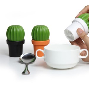 Młynek do soli i pieprzu Tasty Cactus biało-zielony