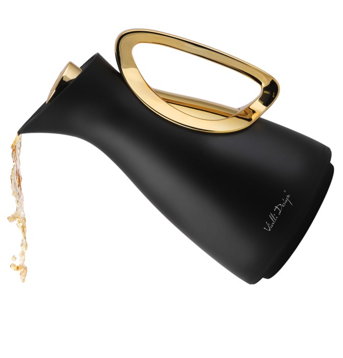 Termos z wkładem szklanym Alessia 1l czarno-złoty 9200