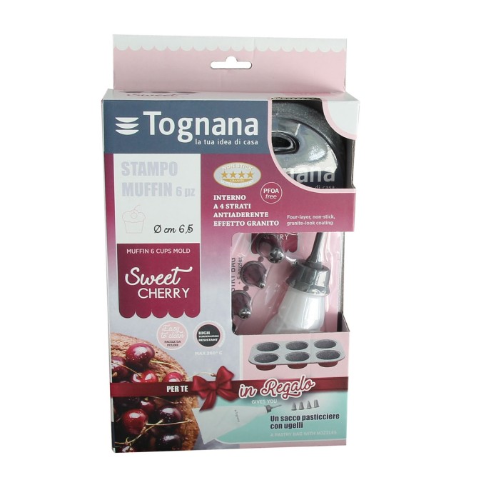 Blacha na 6 muffinów bordowa i rękaw do dekoracji W4444B3GGBOA