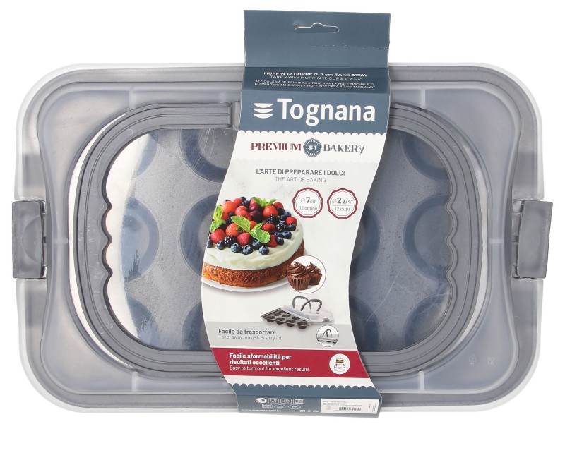 Forma na 12 Muffinek prostokątna z pokrywą Premium Szary YB44460PRBAA