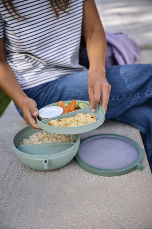 Miska Lunch Box z pokrywką Vita i dodatkowym pojemnikiem Nordic Black 105830041100