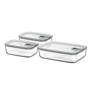 Zestaw trzech pojemników szklanych EasyClip 2.0 2x1000 + 2250ml Sage