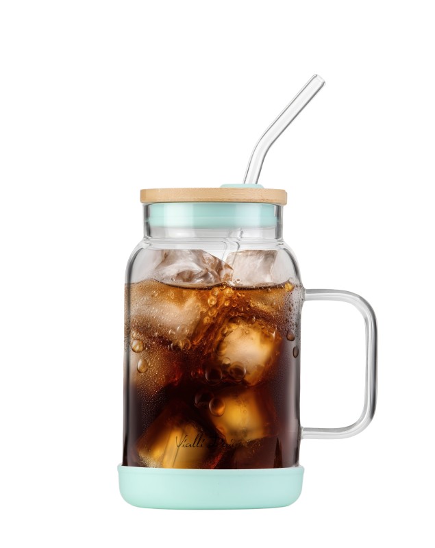 Słoik ze słomką 600 ml miętowy Fuori 29859