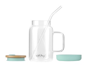 Słoik ze słomką 600 ml miętowy Fuori 29859