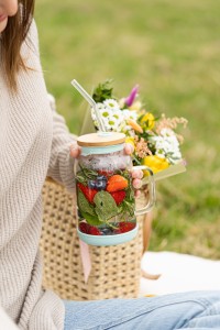 Słoik ze słomką 600 ml miętowy Fuori 29859