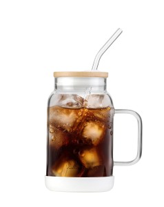 Słoik ze słomką 600 ml biały Fuori 29835