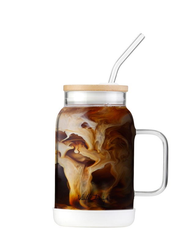 Słoik ze słomką 600 ml biały Fuori 29835