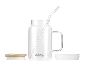 Słoik ze słomką 600 ml biały Fuori 29835