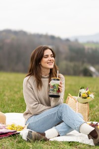Słoik ze słomką 600 ml czarny Fuori 29804