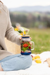 Słoik ze słomką 600 ml granatowy Fuori 29811