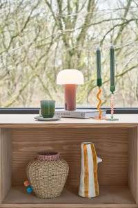 Świecznik szklany, Style Glass green/amber