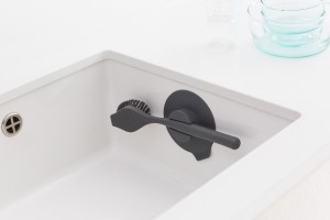 Szczoteczka do naczyń z przyssawką, ciemnoszara
