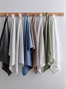 Zestaw ręczników kuchennych 2 sztuki Line 50 x 70 cm taupe/white 25095