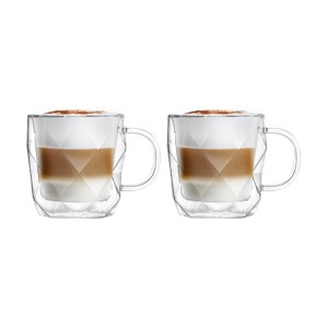 Komplet 2 filiżanek Geo 330 ml, szkło